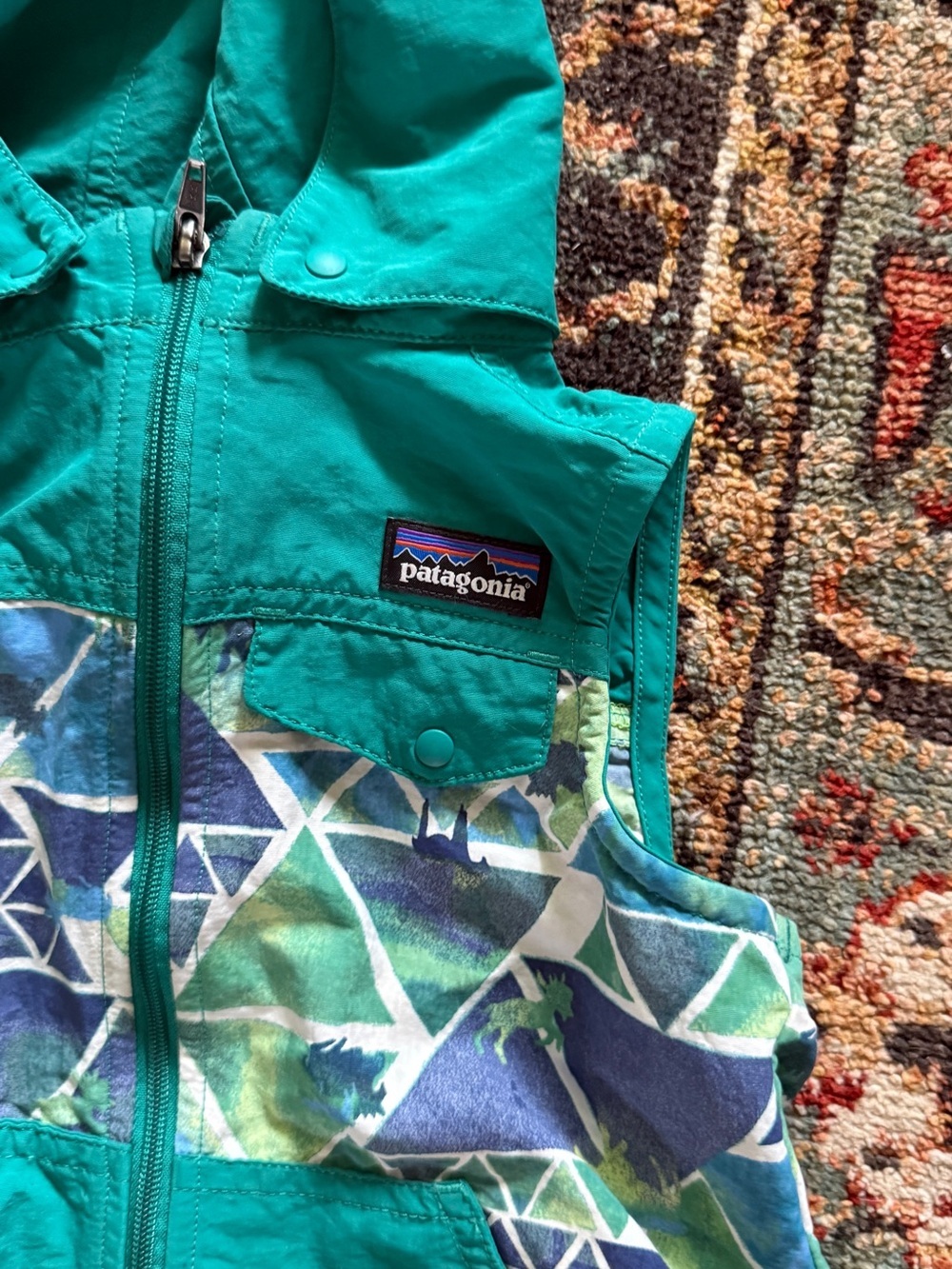 Patagonia Teal Hooded Vest - Picture 2 of 4
